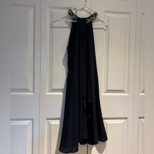 Navy Flutter beaded dress size 6 by Calvin Klein